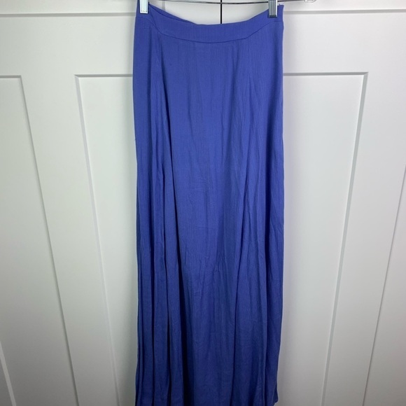 Lulus XS Blue High Waist Maxi Skirt Slit Periwinkle - Picture 2 of 4